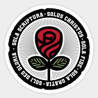 Luther's Rose. The Five Solas of the Reformation. Sticker